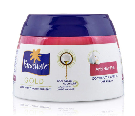 Parachute Gold Hair Cream Anti Hair Fall - 4.7 fl.oz. (140ml) - Coconut & Garlic Hair Care Cream for Men